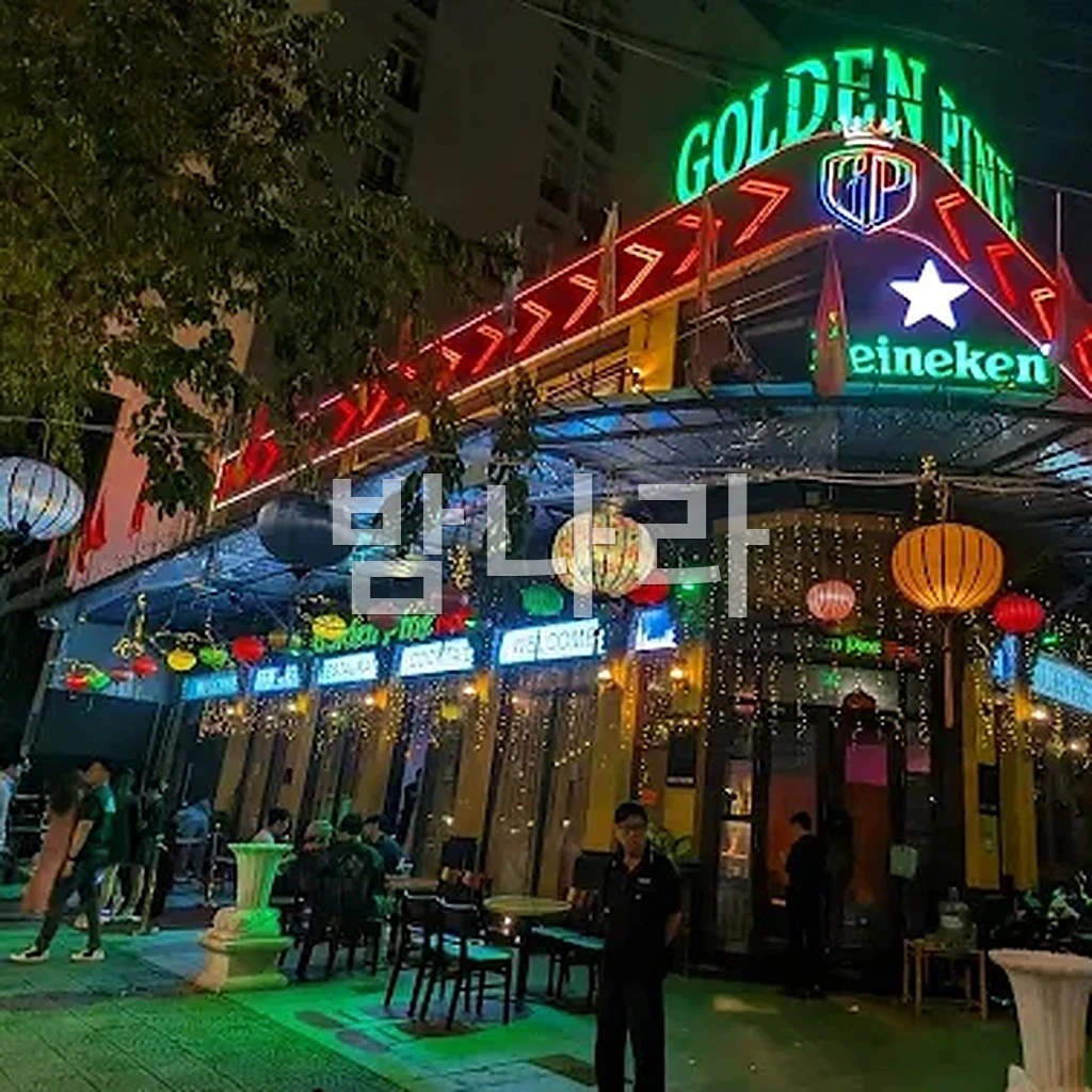 다낭 뉴골든파인 클럽 강변 테라스에서 본 한강 야경