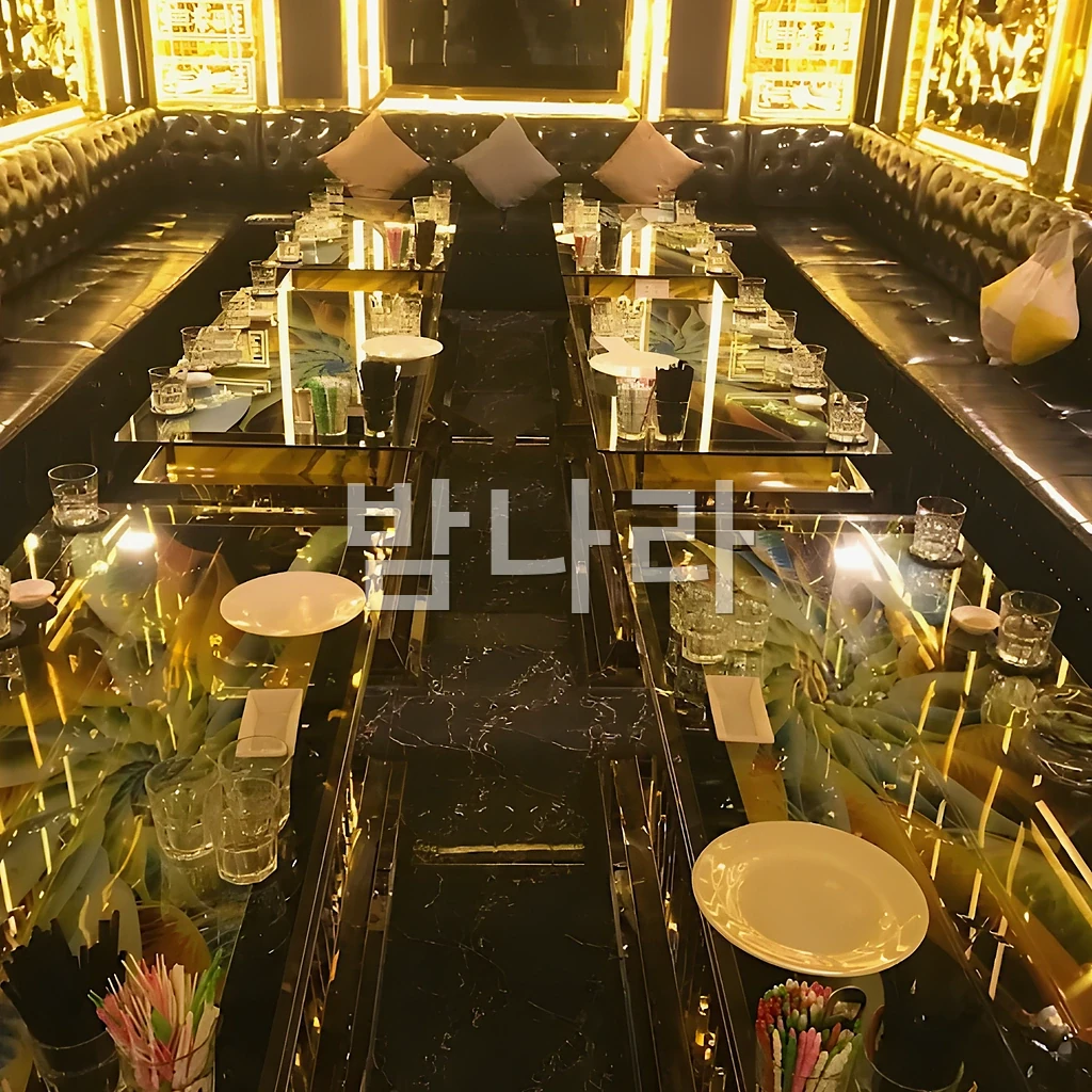 호치민 21 럭셔리 가라오케 화려한 조명의 룸 전경