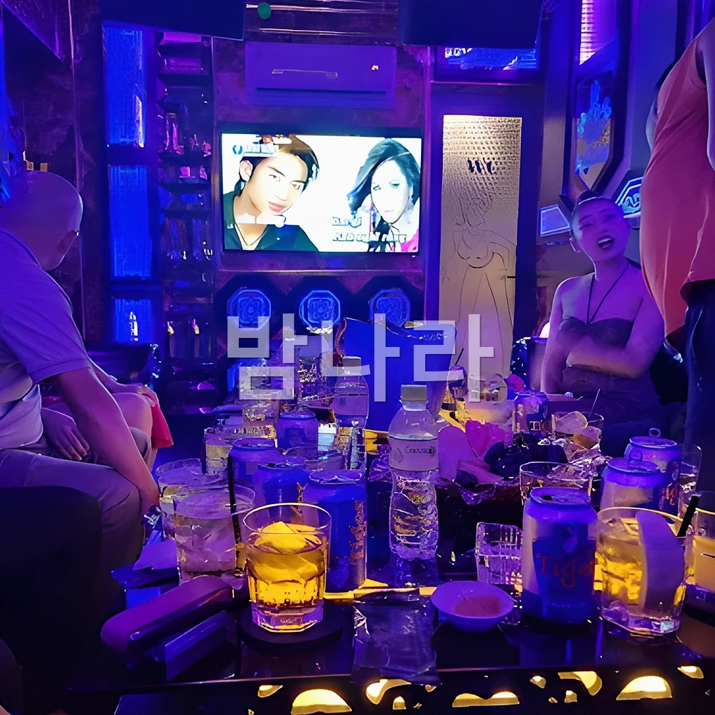 호치민 21 럭셔리 가라오케 VIP 룸의 넓은 소파와 대형 화면