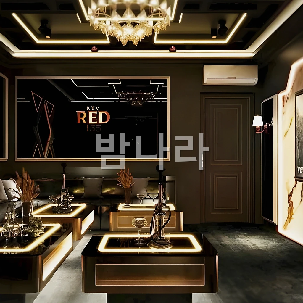 호치민 RED 155 가라오케 테이블 세팅과 주류 구성