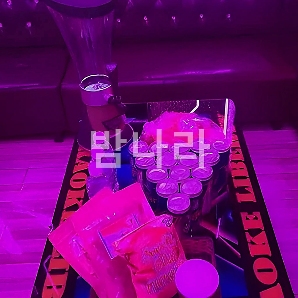 나트랑 리버티 가라오케 (룸 내부·무드 조명과 좌석)