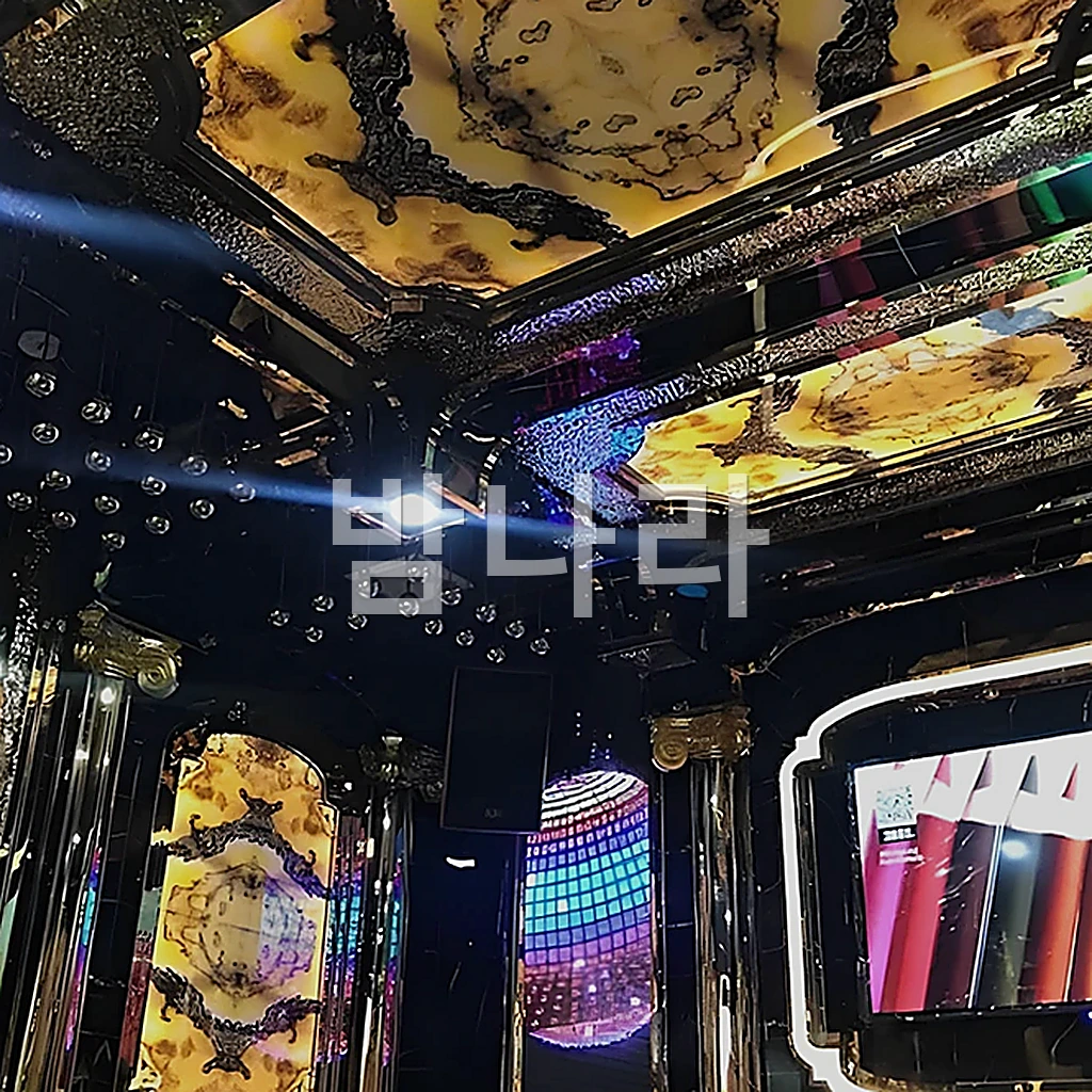 나트랑 스카이 가라오케 건물 외관과 야간 조명 입구 전경
